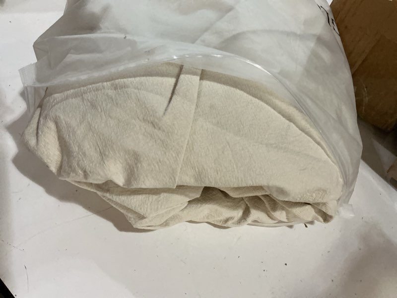 Condition photo showing Good Condition for Retro Farmhouse Ruffle Tablecloth Cotton Flounces Trim Washable Table Cover Tablecloths for Rectangle Table Baby Shower Kitchen Party Wedding Decor,60''x120'' Off-white 60" x 120" (Rectangular)