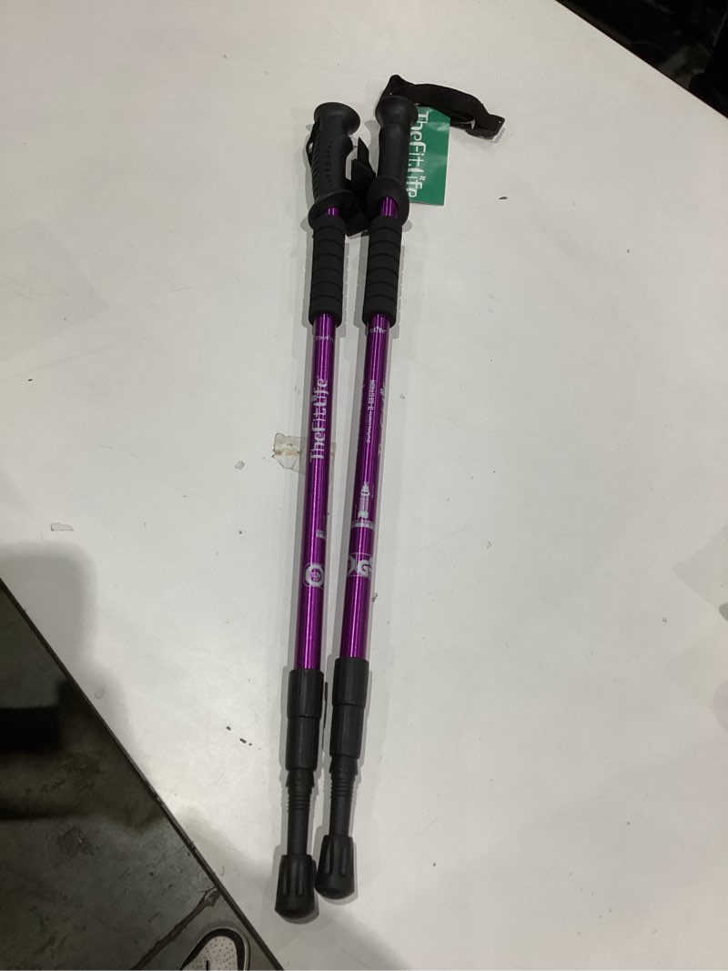 Condition photo showing As Is for TheFitLife Nordic Walking Trekking Poles - 2 Sticks with Anti-Shock and Quick Lock System, Telescopic, Collapsible, Ultralight for Hiking, Camping, Mountaining, Backpacking, Walking, Trekking Black