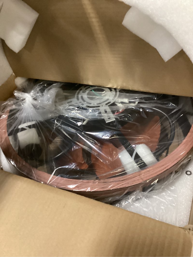 Condition photo showing Good Condition for 19'' Caged Ceiling Fans with Lights and Remote, Fandelier Ceiling Fan with Light, 6 Speeds and Reversible, Low Profile Ceiling Fan with Light for Bedroom, Living Room and Kitchen Black-1003