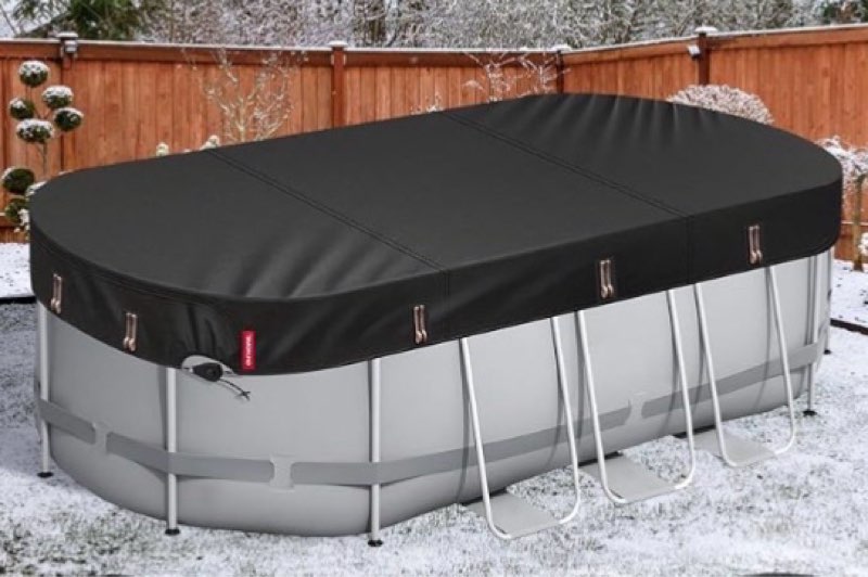 18 x 9 Ft Oval P…Drain Round Pool Cover (similar to stock photo)