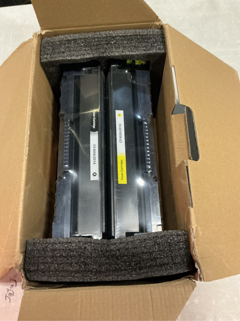 Condition photo showing Good Condition for 201a toner cartridges compatible for hp 201a 201x color laserjet pro mfp m277dw m277n m252dw m252n m277c6 m277 cf400a cf400x cf401a cf402a cf403a printer 4 pack ( black cyan magenta yellow )