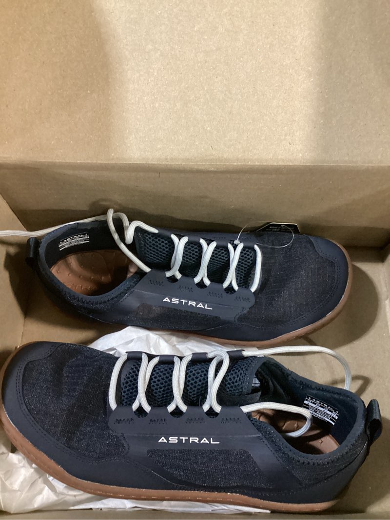 Condition photo showing New/Like New for astral loyak all weather shoes - men's & women's waterproof, breathable sneaker for travel & casual wear 8 women/7 men pitch black