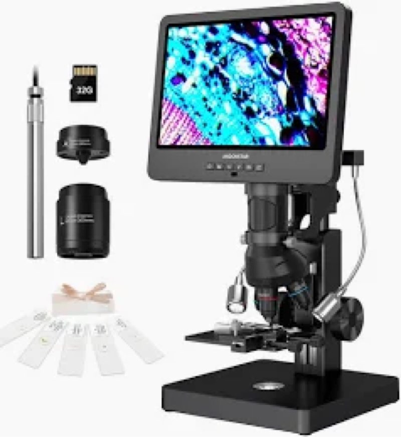 andonstar ad269s 20x-5000x hdmi digital microscope with 10.1'' lcd screen for adults kids, home lab 