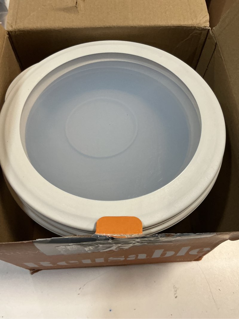Condition photo showing Good Condition for Wheat Straw Bowls Set 40 OZ, Unbreakable Bowls with Dust-Proof Lids Set of 4, Microwave & Dishwasher Safe, Alternative Reusable Plastic Bowl for Cereal, Soup, Salad and Ramen, White White 40 OZ with Lid