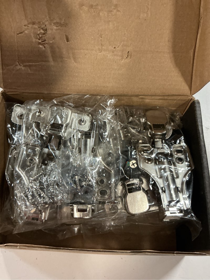 Condition photo showing Good Condition for Chibery 10 Pack 3/4" Full Overlay Soft Close Concealed Hinge for Face Frame ? Frameless Door, 3D Adjustment, Clip-on Plate, Slow Self Closing Hidden Satin Nickel, 105° Stainless Steel Hinges, 5/8" 10 Full Overlay