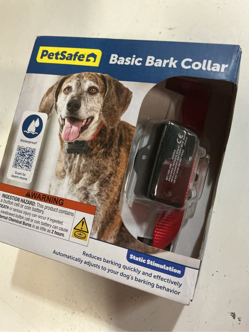 Condition photo showing New/Like New for petsafe basic bark control collar - effective & accurate bark detection collar - safe & reliable training with multiple static stimulation levels - waterproof & battery-operated