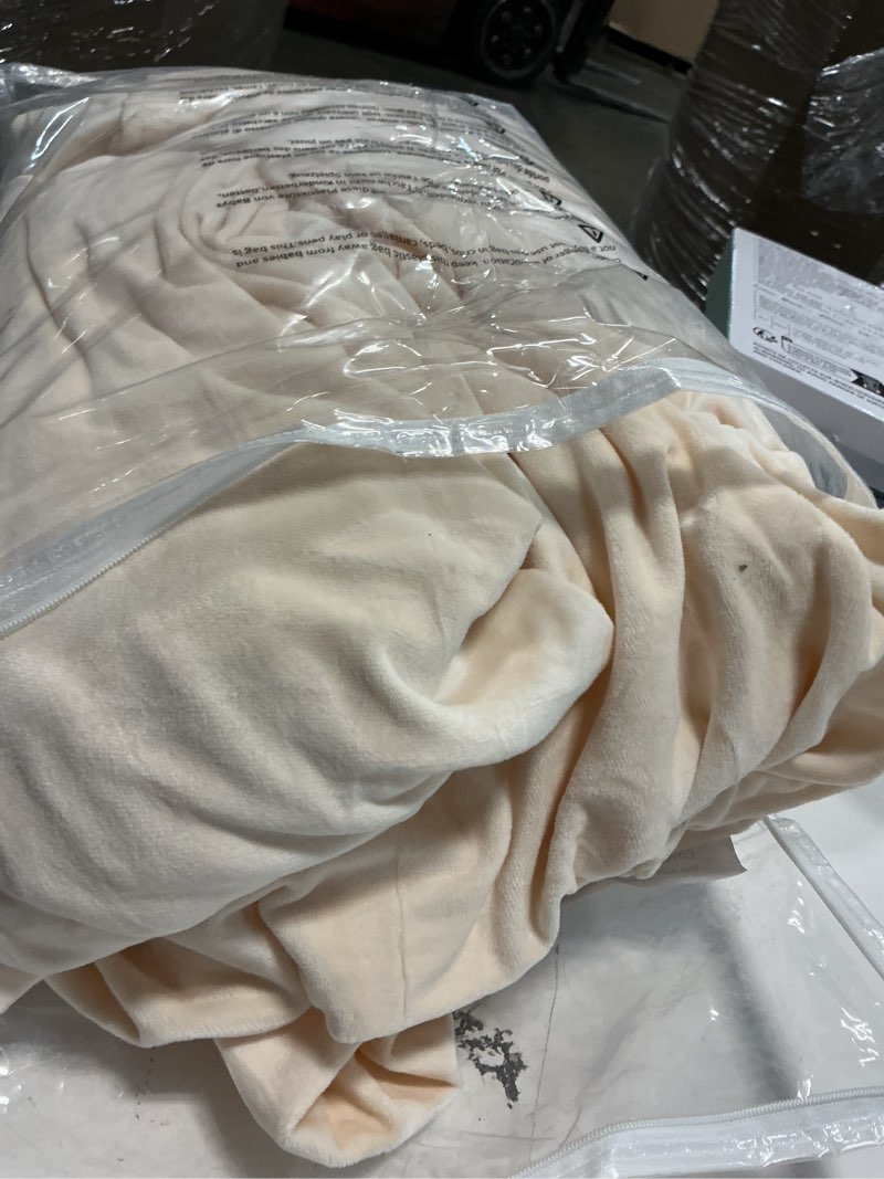 Condition photo showing Good Condition for H.VERSAILTEX Real Velvet Plush 3 Piece Stretch Sofa Covers Couch Covers for 2 Cushion Couch Sofa Slipcovers Width Up to 90 Inch Feature Thick Soft Stay in Place (Sofa, Cream) 2 Cushion Sofa Cream