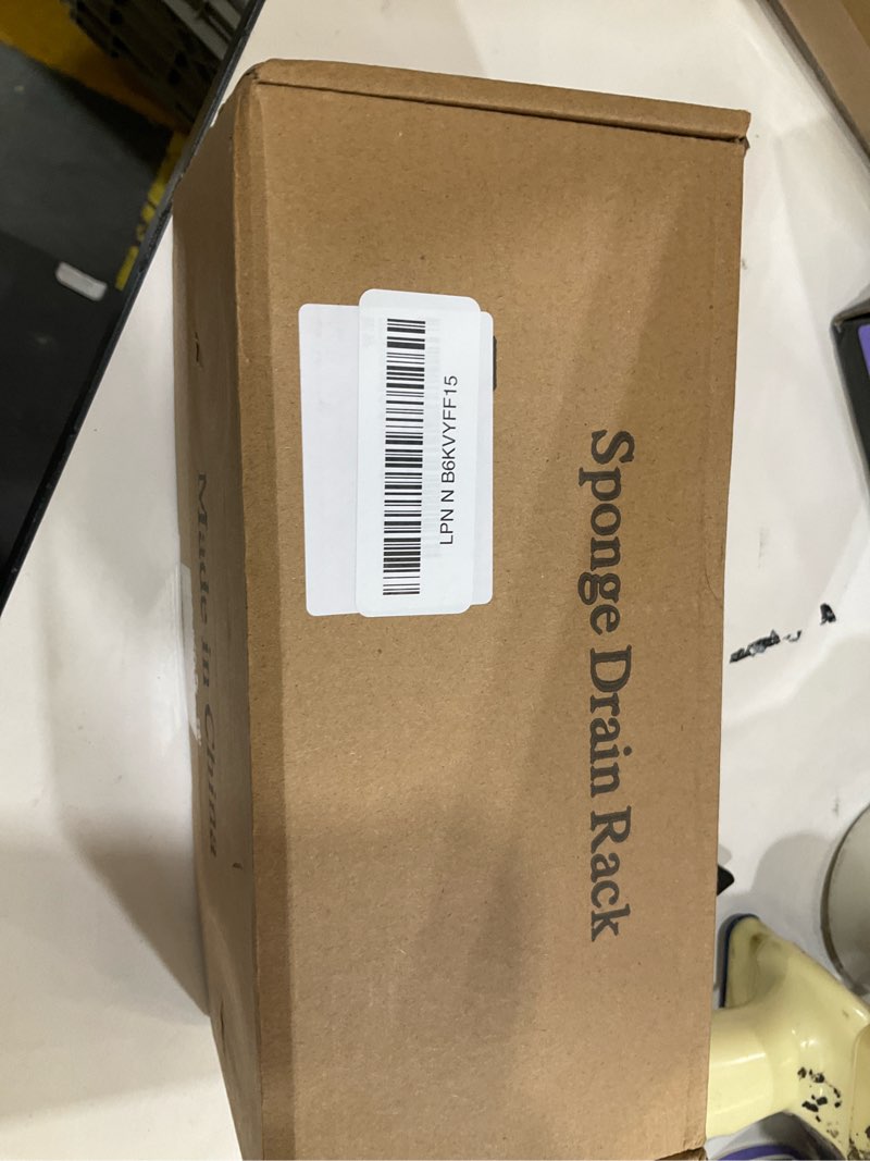 Condition photo showing New/Like New for Cisily Sink Caddy Sponge Holder - Stainless Steel Rustproof, High Brush Holder, Dish Sponge Organizer with Divider (White) White 9.25?