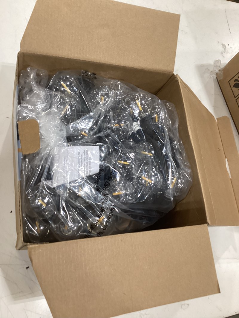 Condition photo showing Good Condition for 100ft led outdoor string lights, 52 g40 bulbs shatterproof patio lights, ip65 waterproof hanging connectable warm white outdoor lighting for outside backyard balcony porch home decor