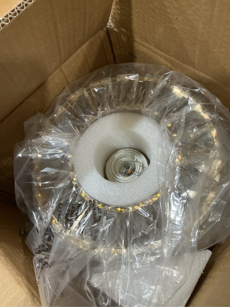 Condition photo showing New/Like New for buxvrcs crystal ceiling light fixture - semi flush mount ceiling light modern chandelier hallway light fixtures ceiling flush mount light fixtures for kitchen bedroom bathroom entryway (gold) gold crystal chandelier