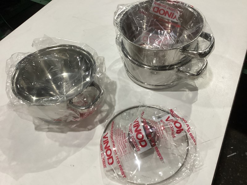 Vinod Cookware 3 Tier Steamer Silver 18 Cm