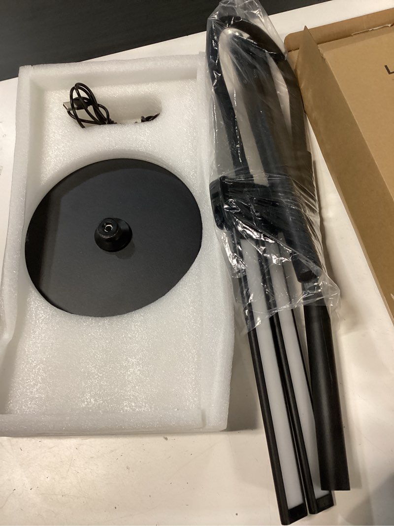 Condition photo showing As Is for LGMCF Cordless LED Rechargeable Floor Lamp - 15W Dual Head Adjustable Gooseneck Reading Light, 8000m