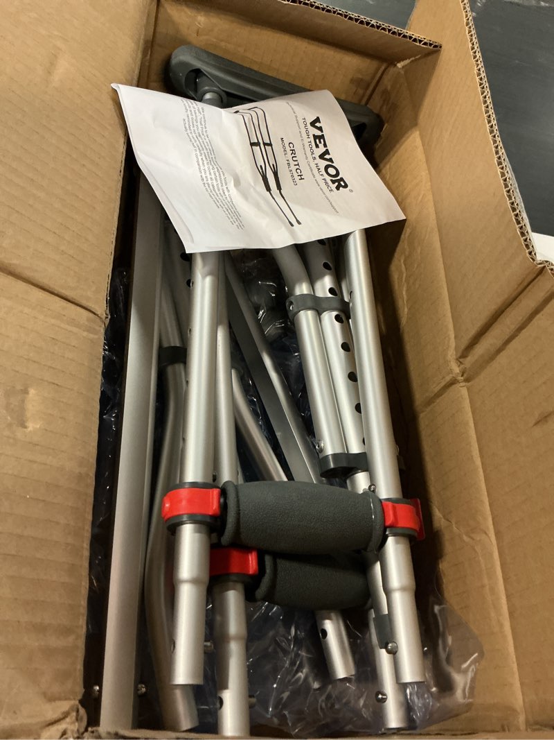 Condition photo showing Good Condition for vevor underarm crutches, 13-level height adjustable underarm walking crutches, lightweight aluminum crutches for adults teenager - with soft underarm pad for leg injury surgery disabled, 1 pair 300lbs