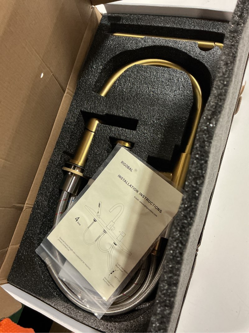 Condition photo showing Good Condition for deck mount bathtub faucet with sprayer brushed gold tub filler faucets bathroom brass with hand shower sprayer high flow roman high flow