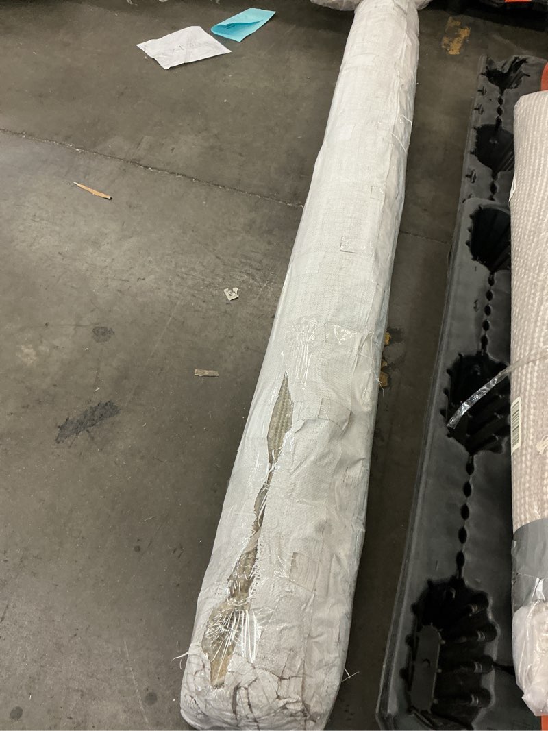 Condition photo showing Good Condition for green and cream colored area rug 8’
