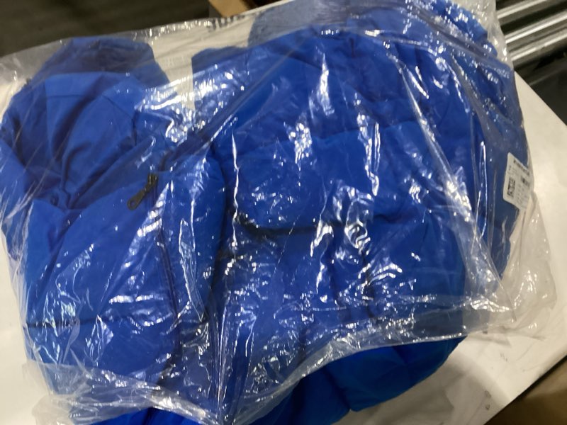 Condition photo showing New/Like New for Amazon Essentials Mens Hooded Long Puffer Coat XX-Large Bright Blue