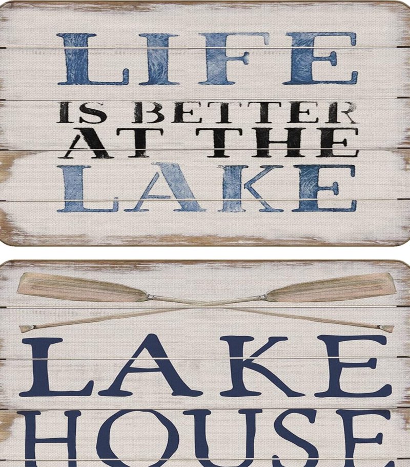 BXFAHZJ Lake House Life is Better at The Lake Door Mat 17x30 Inch Set of 2 Indoor Outdoor Entrance Doormat D