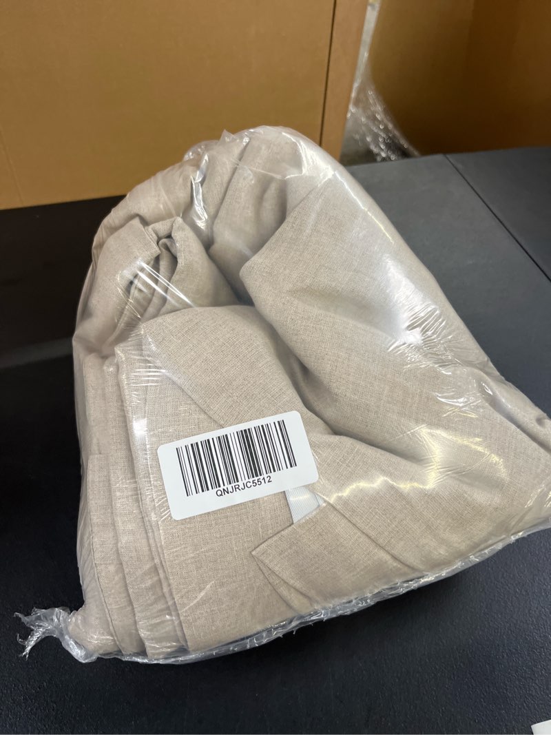 Condition photo showing Good Condition for european linen room darkening curtain, 96x84, dark flax