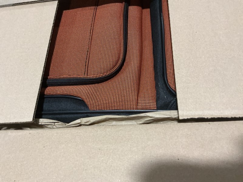 Condition photo showing As Is for Travel Select Amsterdam Softside Expandable Luggage with Rolling Wheels, Orange, 25-Inch Medium 25-Inch Medium Orange