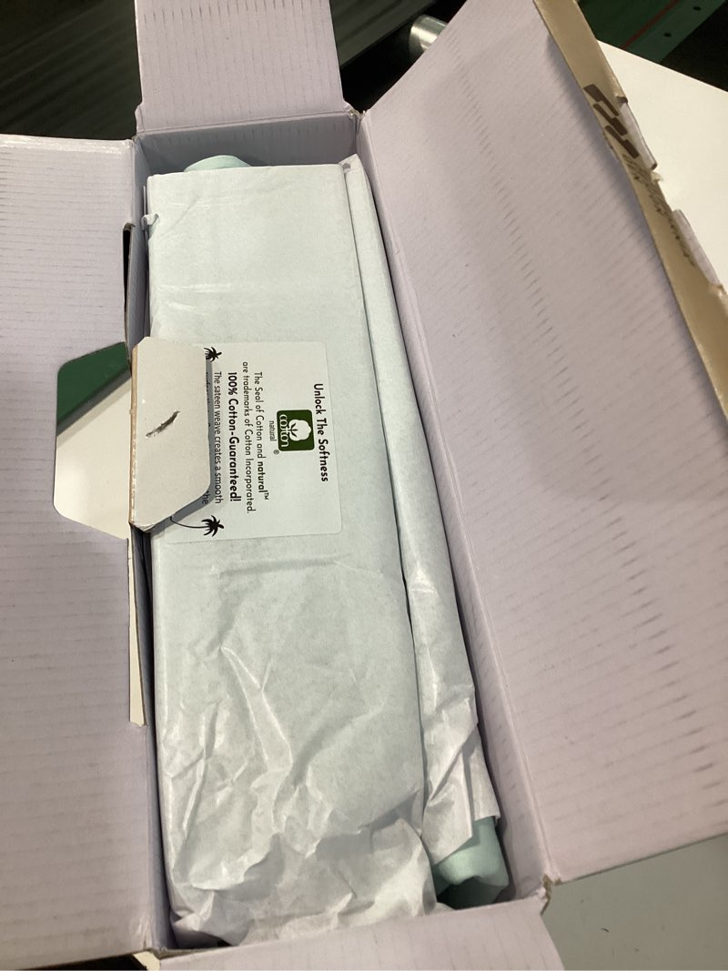 Condition photo showing Good Condition for california design den natural 100% cotton sheets full size bed set with deep pockets - soft sateen weave, durable full size sheets (seafoam) full 10 - seafoam