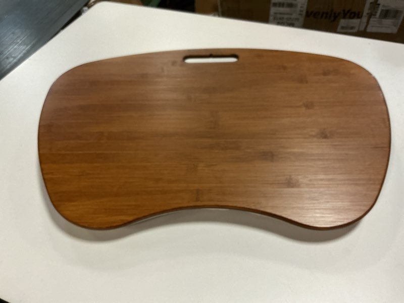 Bamboo Wood Laptop Desk Fits Up to 15.6 Inch Laptops, Portable Lap Desk with Cushion, Knee, Sleep Pillow, Anti Slip Strip, Wide Scenes