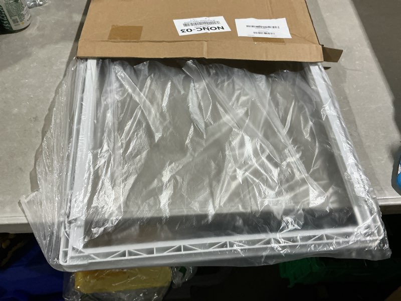 Condition photo showing Good Condition for upgraded 241969501 shelf frame without glass refrigerator frigidaire shelf replacement crisper pan cover lfss2612tf0, fghs2631pf4a, ffss2615ts0 shelves 17-3/8" x 18-3/8"