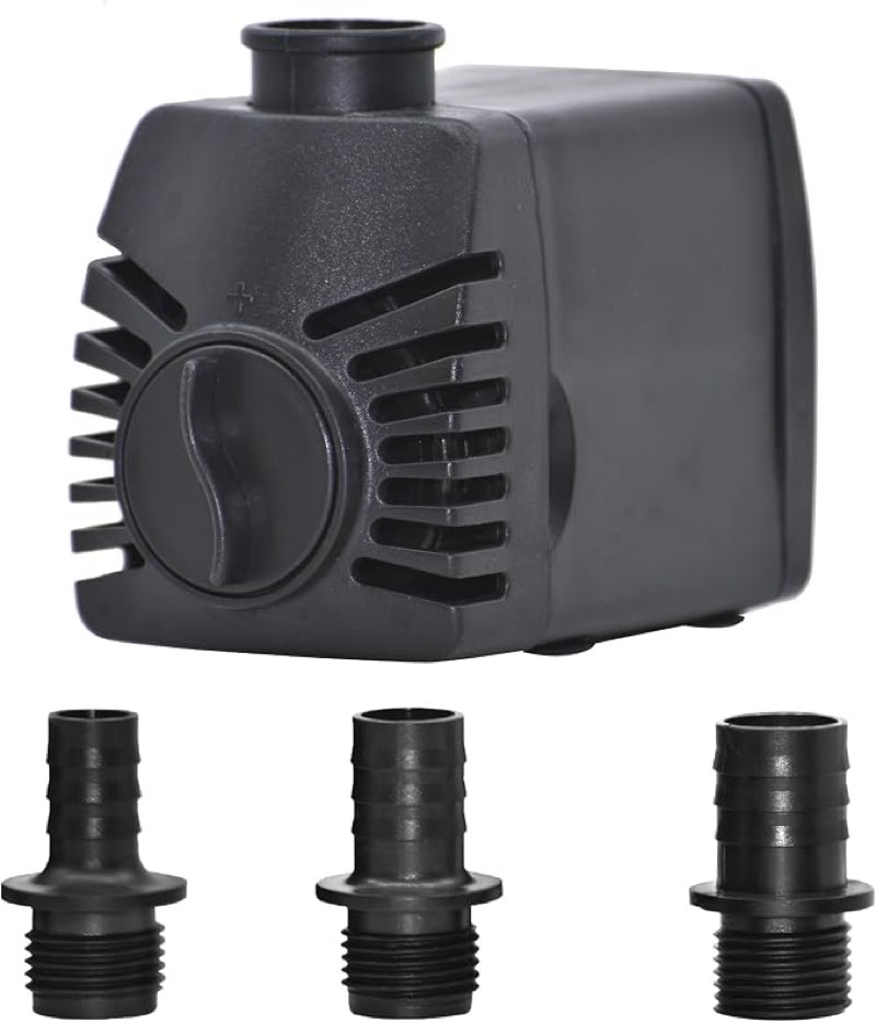500 GPH Fountain Pump with Low-Water Shut-off Feature, Auto Shut-Off to Prevent Pump Burnout, 7 ft. Pumping Height, Ideal for Large Fountains, Great for Hydroponics