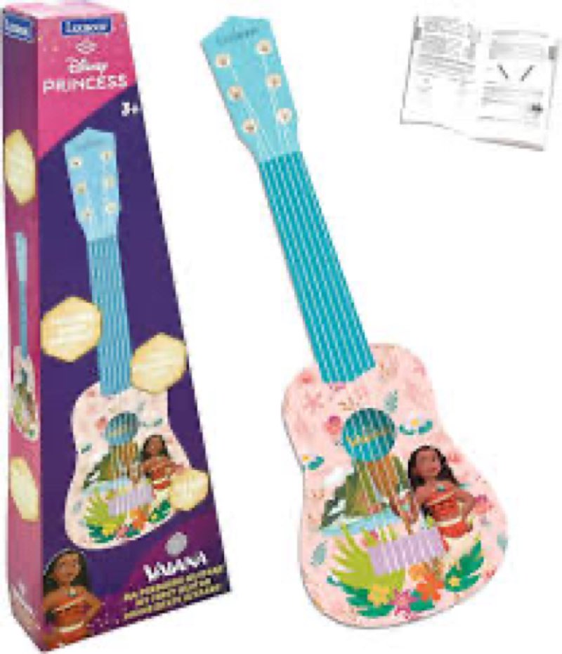 Lexibook, Disney Moana, My First Guitar for Children, 6 Nylon Strings, 53 cm / 21'', Guide Included,
