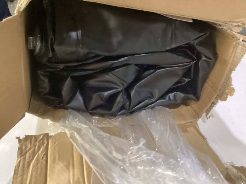 Condition photo showing As Is for queen air mattress with built-in pump, 16" elevated inflatable bed for home & guests, self-inflating blow up mattress with flocked top & storage bag, 660lb max weight, matt black