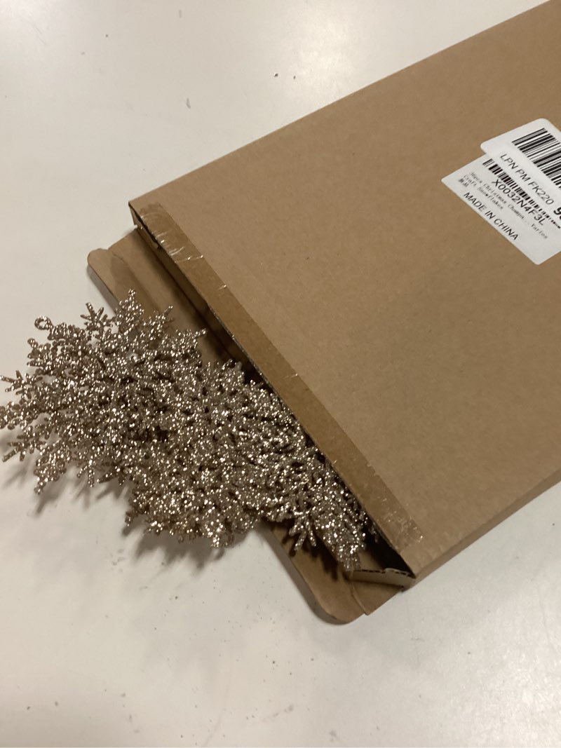 Condition photo showing Good Condition for 36pcs Blue Snowflake Ornaments Plastic Glitter Snow Flakes Ornaments for Winter Christmas Tree Decorations Size Varies Craft Snowflakes