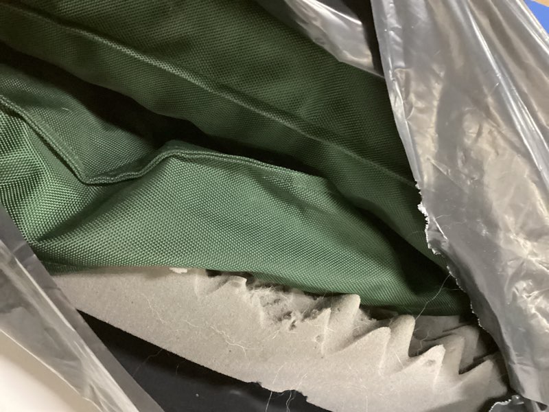 Condition photo showing As Is for Outdoor All Weather Dog Bed, XXL Waterproof Dog Bed for Large Dogs, Orthopedic Egg Crate Foam Pet Mat with Removable Washable Oxford Cooling Cover, 47x29 Inch, Dark Green 47.0"L x 29.0"W x 3.5"Th Dark Green