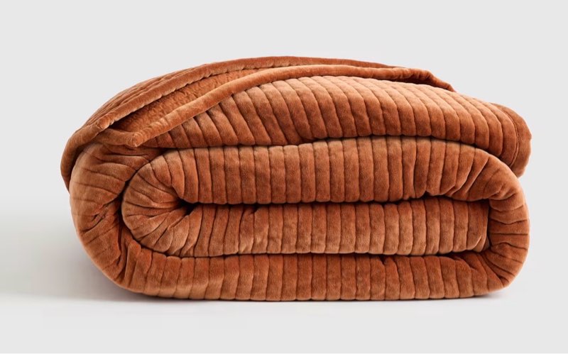 cotton velvet channel quilt king terracotta 