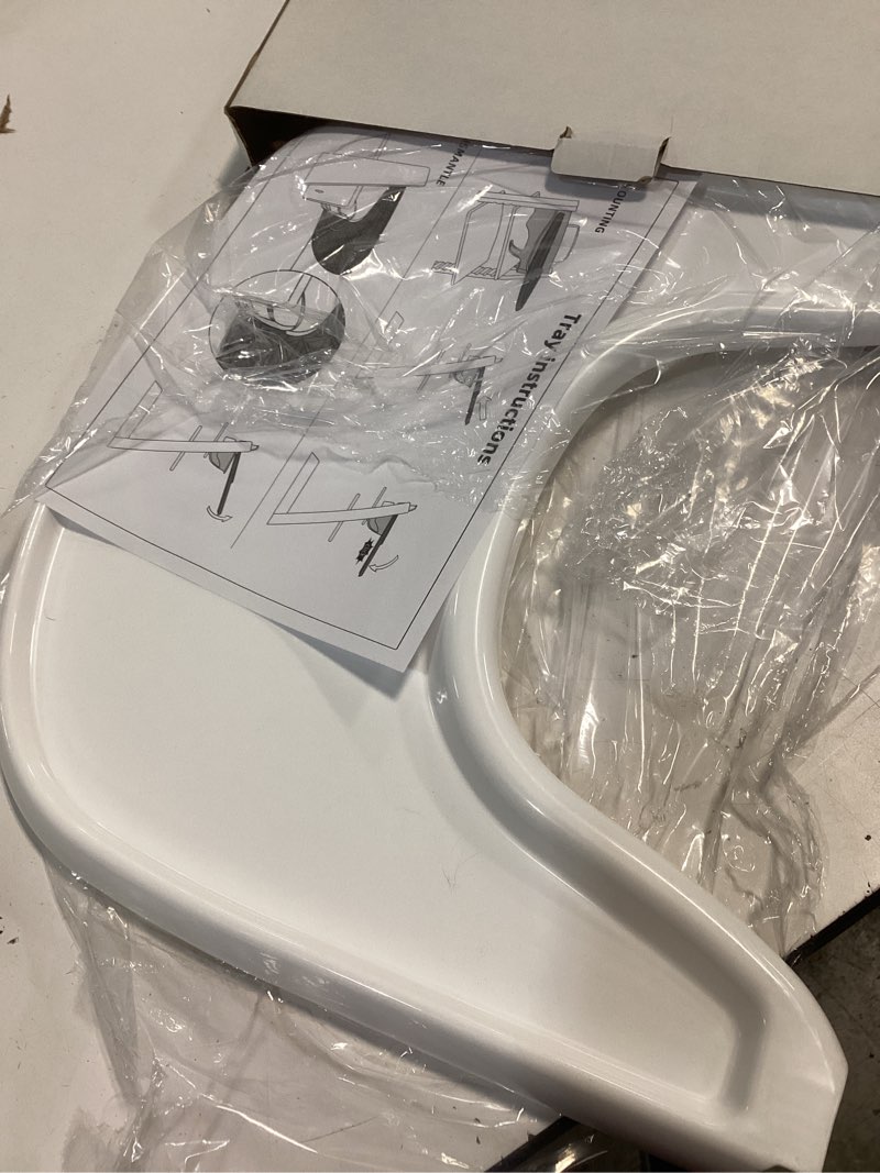 Condition photo showing Good Condition for baby high chair tray compatible with stokke tripp trapp chair (v2 and beyond) with smooth surface and strong suction power made of food-safe plastic (bpa bps bpf lead phthalate free) - white