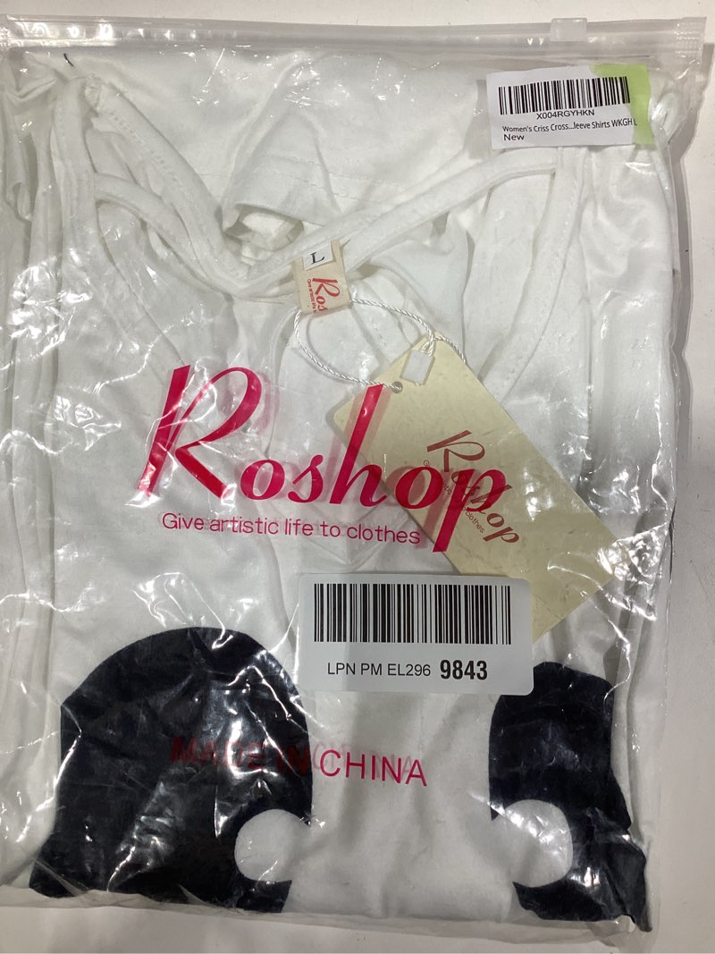 Condition photo showing Good Condition for Roshop Christmas Shirts Women's Criss Cross V-Neck Holiday Costume Long Sleeve Shirt Medium Black Snowflake