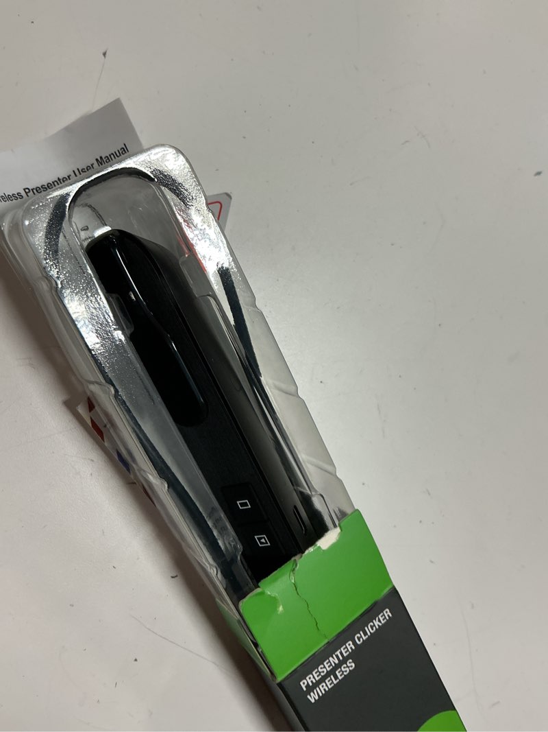 Condition photo showing Good Condition for presentation clicker green laser pointer, rechargeable powerpoint clicker wireless presenter remote, rf 2.4ghz usb presentation pointer slide advancer with hyperlink volume control for mac computer q91 green light