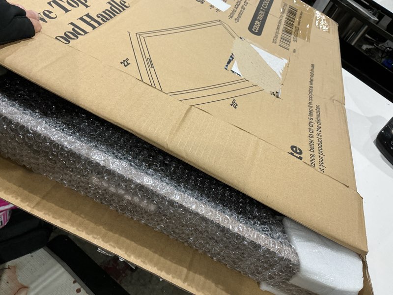 Condition photo showing Good Condition for stove top covers for electric stove 30”x22” (outer) / 28.9”x20.8” (inner) - acacia wood noodle board gas stovetop - stove top covers for gas burners, sink cover for counter space (walnut color) walnut x-large