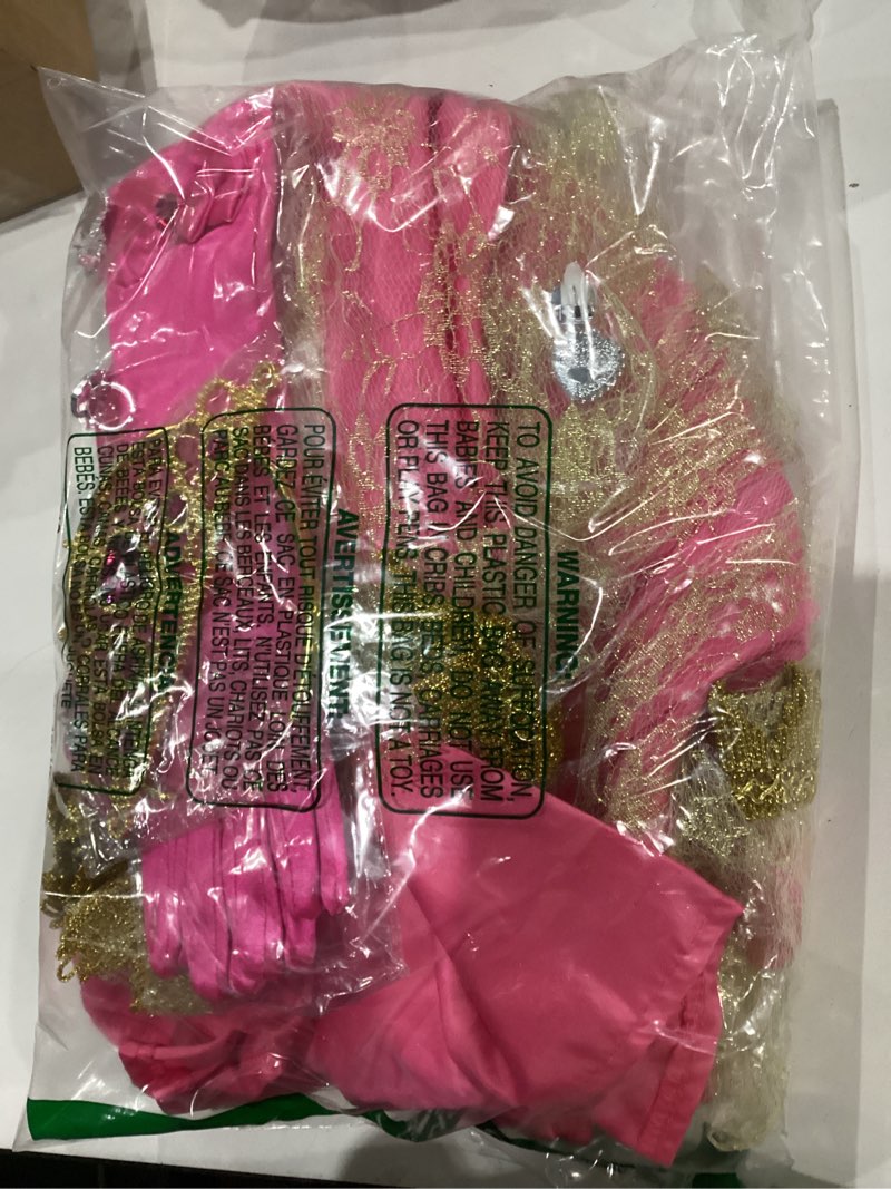 Condition photo showing As Is for JerrisApparel Girls Pink Princess Costume Halloween Cosplay Party Dress up Pink With Accessories 4T