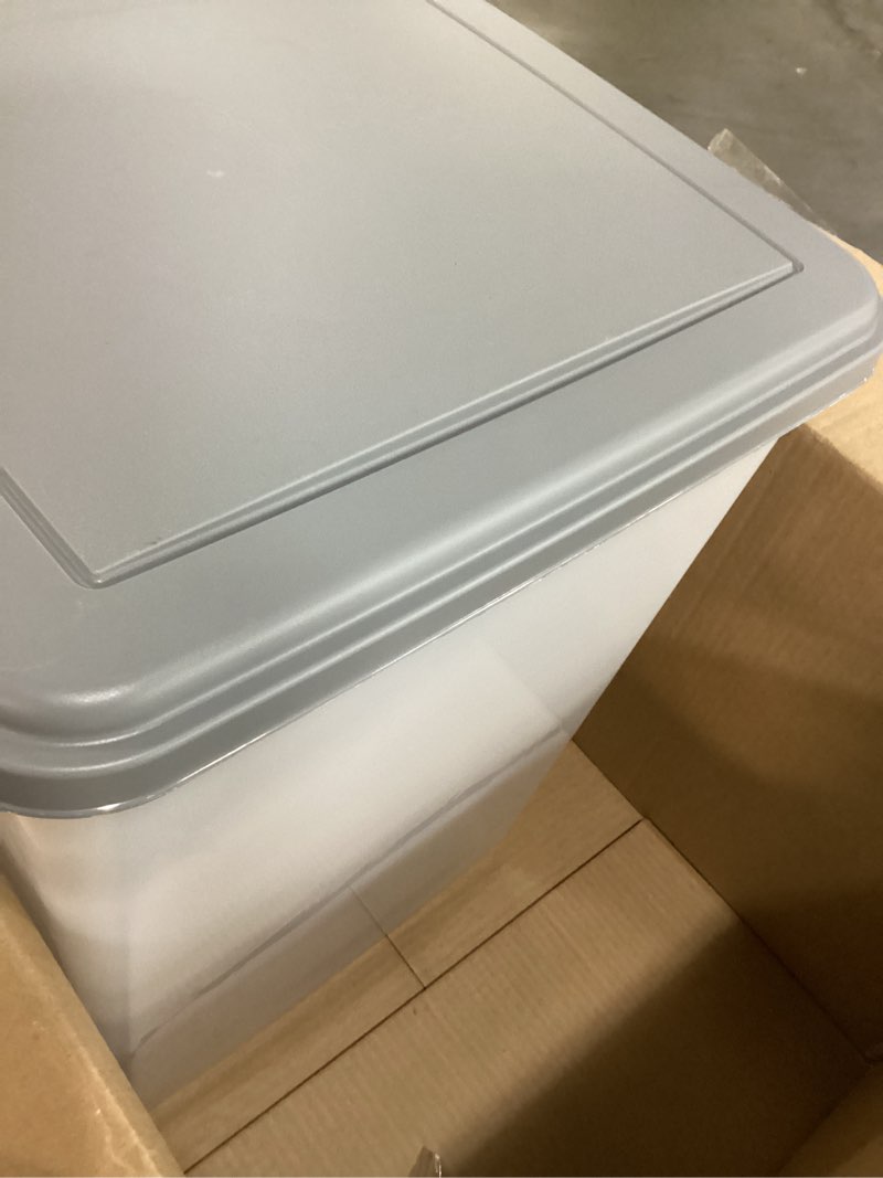 Condition photo showing Good Condition for Amazon Basics Airtight Dog Food Storage Container with Scoop and Wheels, 69 QT, Gray