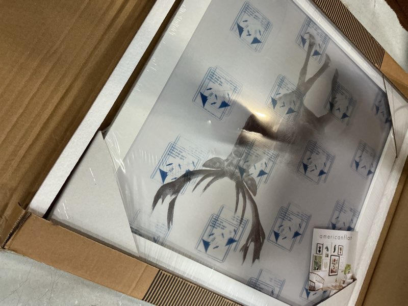 Condition photo showing New/Like New for Americanflat 16x16 Picture Frame with Polished Plexiglass - Epic Collection - Square Picture Frame with Engineered Wood - Wide Photo Frames for Wall display - White White 16x16