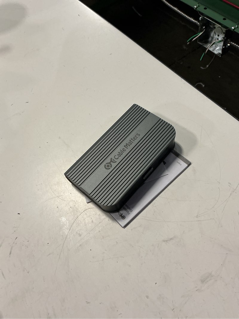 Condition photo showing As Is for cable matters 40gbps portable usb4 / thunderbolt 4 ssd enclosure for m.2 nvme ssd - up to read:3800mb/s, write:3600mb/s, nvme enclosure, tool-free, intelligent cooling, thunderbolt 4/5 compatible
