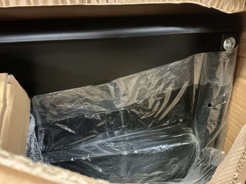 Condition photo showing Good Condition for Rolling TV Stand with Versatile Storage Pegboard for 50-90 inch TVs up to 154lbs, Height Adjustable Mobile TV Cart with Storage Shelves, Tilt Swivel Gaming TV Stand Max VESA 600x400mm, Black Black 50-90" TV