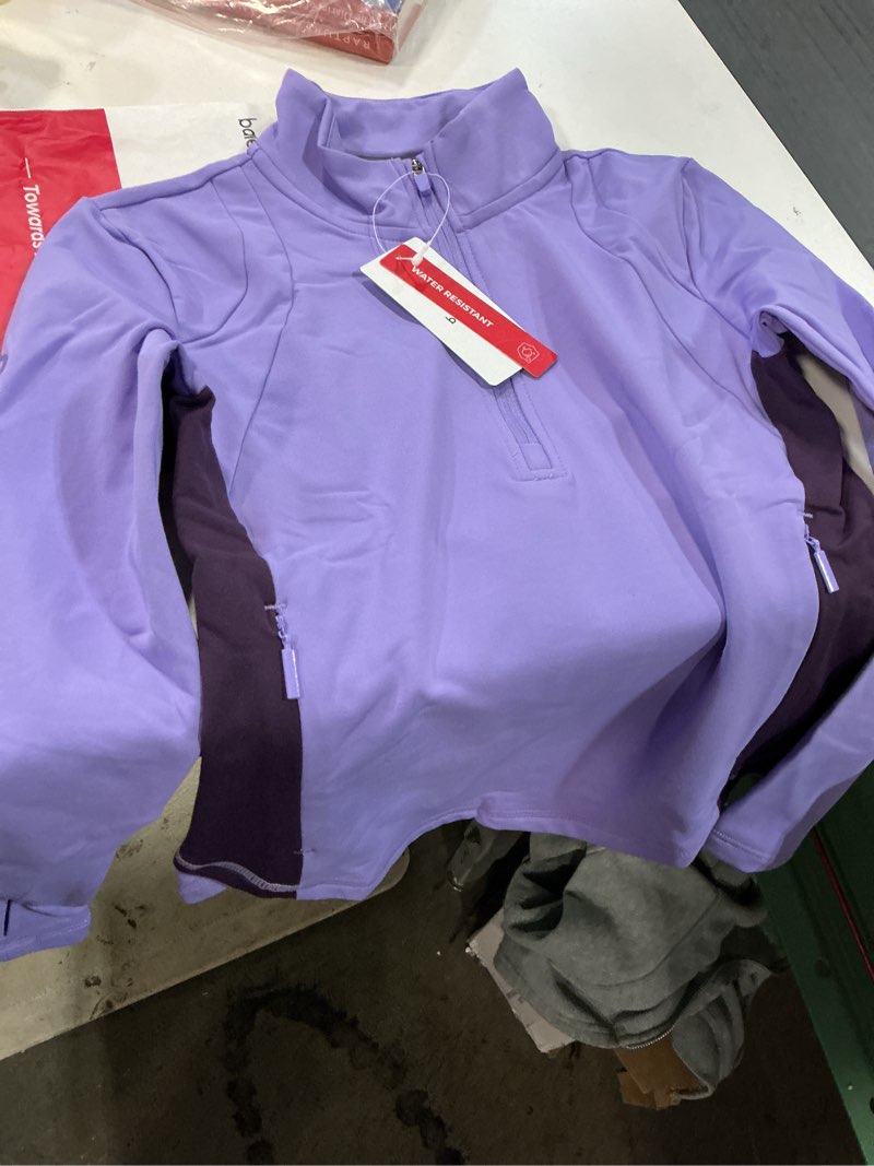 Condition photo showing New/Like New for baleaf Girls Long Sleeve Shirts Fleece Jacket Fall Half Zip Pullover Kids Sweatshirts Athletic Thermal Coat Small B-purple