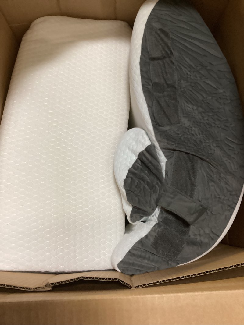 Condition photo showing Good Condition for 4PCS Wedge Pillow Set for After Surgery, Orthopedic Bed Wedge Pillow for Back Pain Relief, Sitting Up in Bed, Acid Reflux, Adjustable Post Surgery Pillows for GERD, Snoring, White/Grey