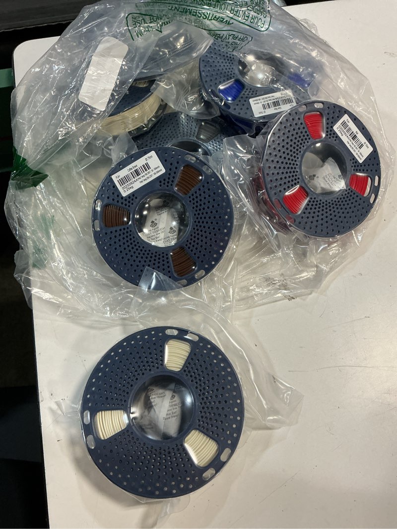 Condition photo showing Good Condition for 8 packs SUNLU 3D Printer Filament Bundle PLA Filament 1.75mm, Individually Vacuum Packed, 0.25kg per Spool, 2kg in Total, 8 Pack, Black+Bone White+Grey+Brown+Red+Blue+Olive Green+Wood Bundle-pla 2kg 8 Colors Muticolor Bundle Filament