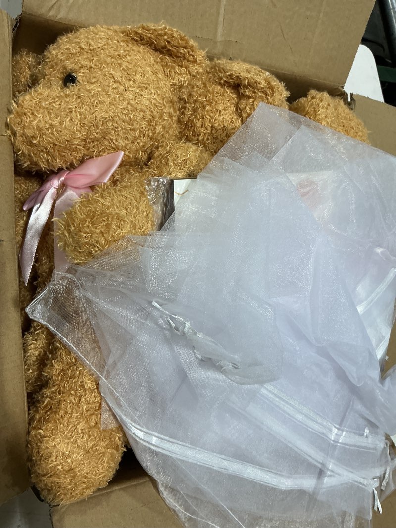 Condition photo showing As Is for 25 pack baby shower games blindfold diaper changing kit - 12 inch bear dolls with diapers, fun bridal shower & gender reveal games supplies, group activity for adults(pink)