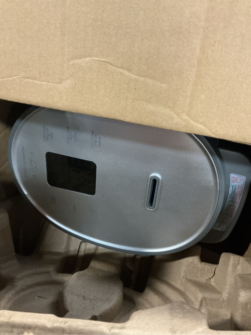Condition photo showing Good Condition for cuckoo rice cooker 3 cup uncooked / 6 cup cooked, modern fuzzy logic rice cooker small with delay timer & keep warm setting, versatile food steamer for cooking, non-stick inner pot, gray (cr-0375fg) gray 3 cup