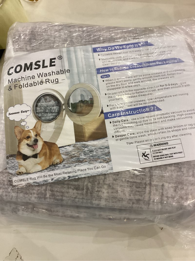  COMSLE Machine Washable & Foldable Rug 