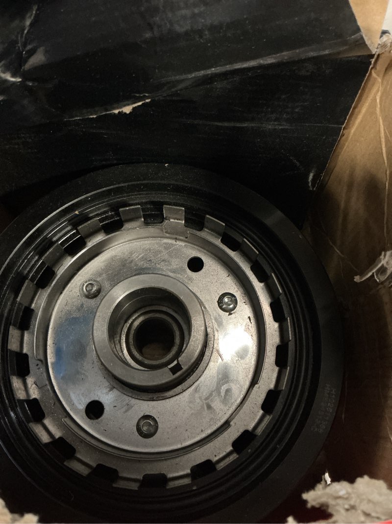 Condition photo showing As Is for a-premium engine harmonic balancer pulley compatible with buick lacrosse allure 2005-2009, lucerne 2