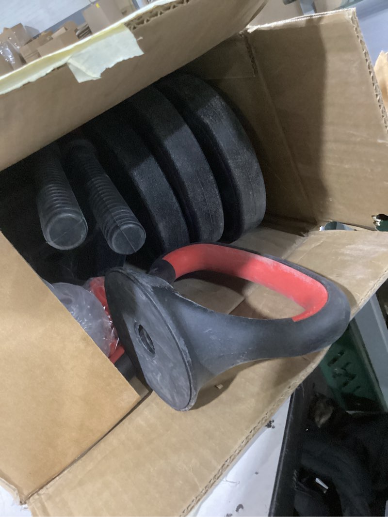 Condition photo showing Good Condition for Adjustable Dumbbell Set, 20/33/45/70/90lbs Free Weight Set with Connector, 4 in1 Dumbbells Set Used as Barbell, Kettlebells, Push up Stand, Weight Set for Home Gym Suitable Men/Women