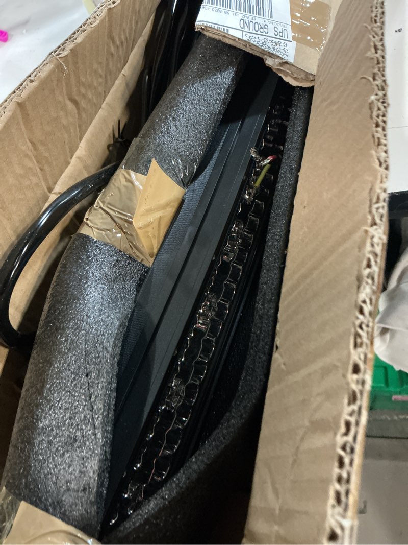 Condition photo showing As Is for 52 inch 300w curved led light bar white/amber flasing strobe light with six modes driving fog lights spot flood combo bumper lights with switch wiring harness for offroad truck 4wd suv atv utv 52 inch curved